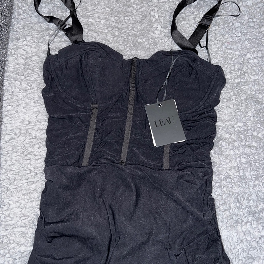 Black Sleeveless Mini Dress sheer
